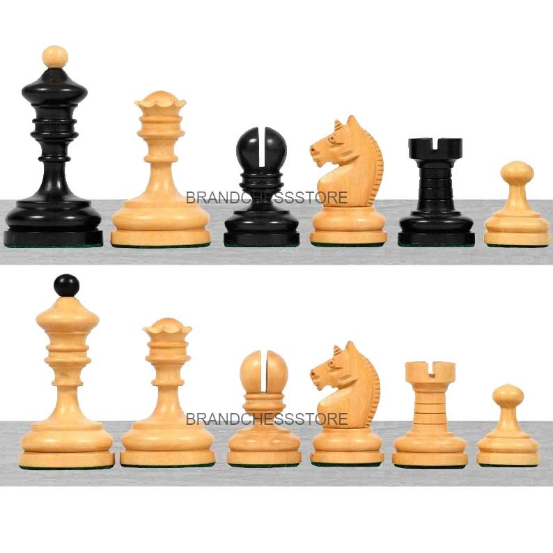  Reproduced Vintage 1930 German Knubbel Analysis Chess Pieces in  Stained Crimson and Boxwood - 3 King : Handmade Products