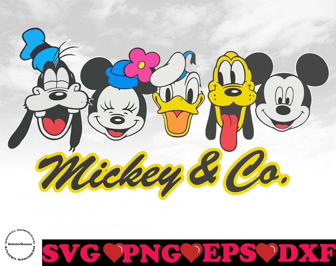 Mickey & Co SVG Pluto Svg Minnie Svg Daisy Svg Donal Svg | Etsy