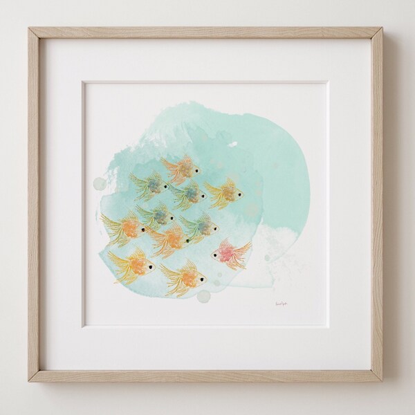 School of little fish art print, giclee