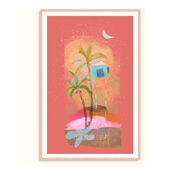 Puerto Rico and The Caribbean Art, Caribbean Art, Little Country Houses of Puerto Rico, Giclee Print