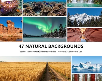 47 Nature Backgrounds JPG Bundle, Natural Landscape Photography (Digital Download)
