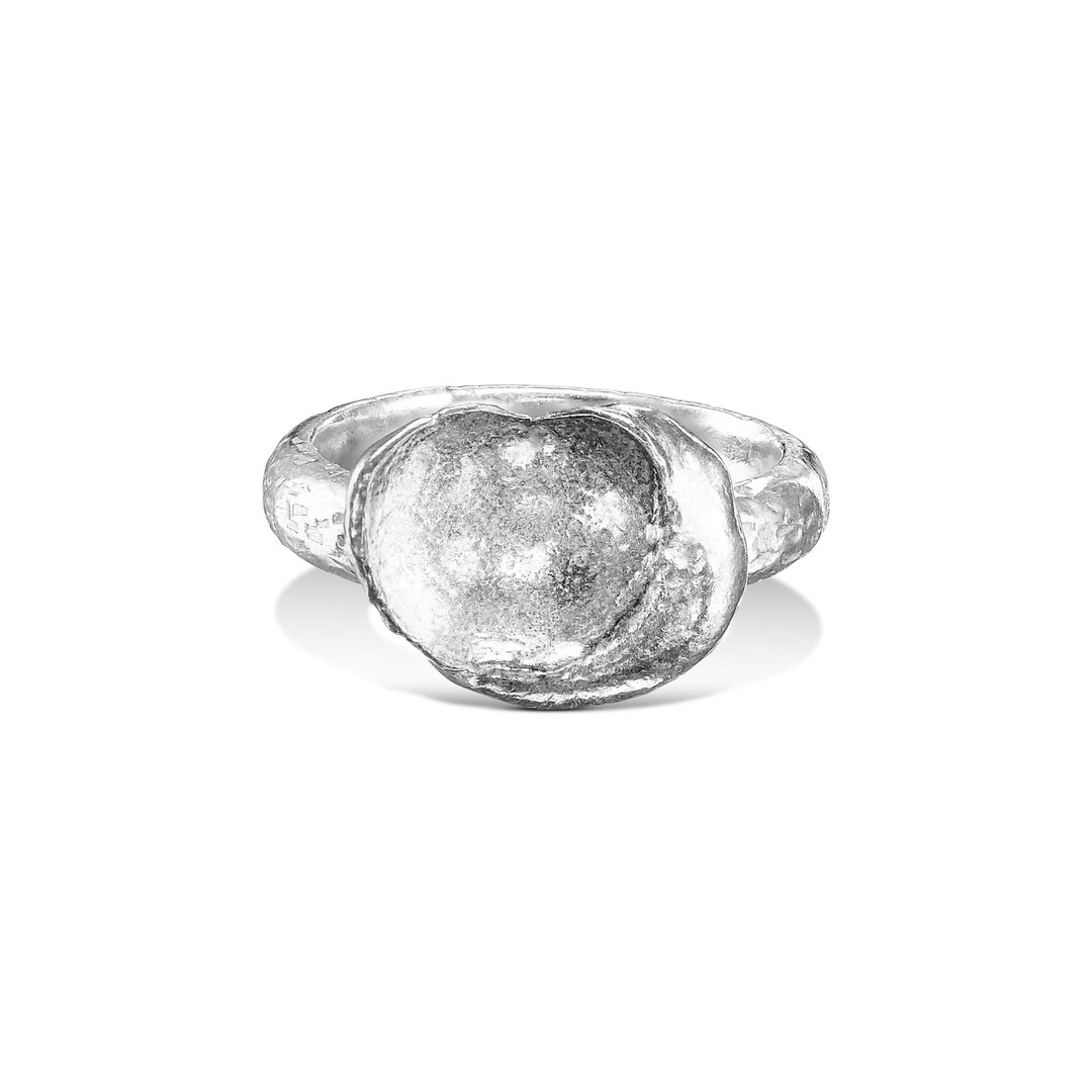 Silver Erosion Cirque Ring, Hand Made Silver Concave Ring, Textured ...