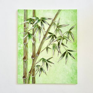 Original Bambus abstrakte Acryl-Malerei, Bambus Dekor, Wand-Dekor,  Zen-Wand-Kunst - Etsy.de