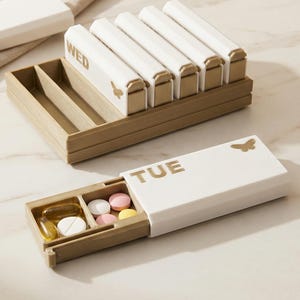 7-Day Pill Organizer | Custom Color Combo, Secure Click-Lock Pods, Travel Case