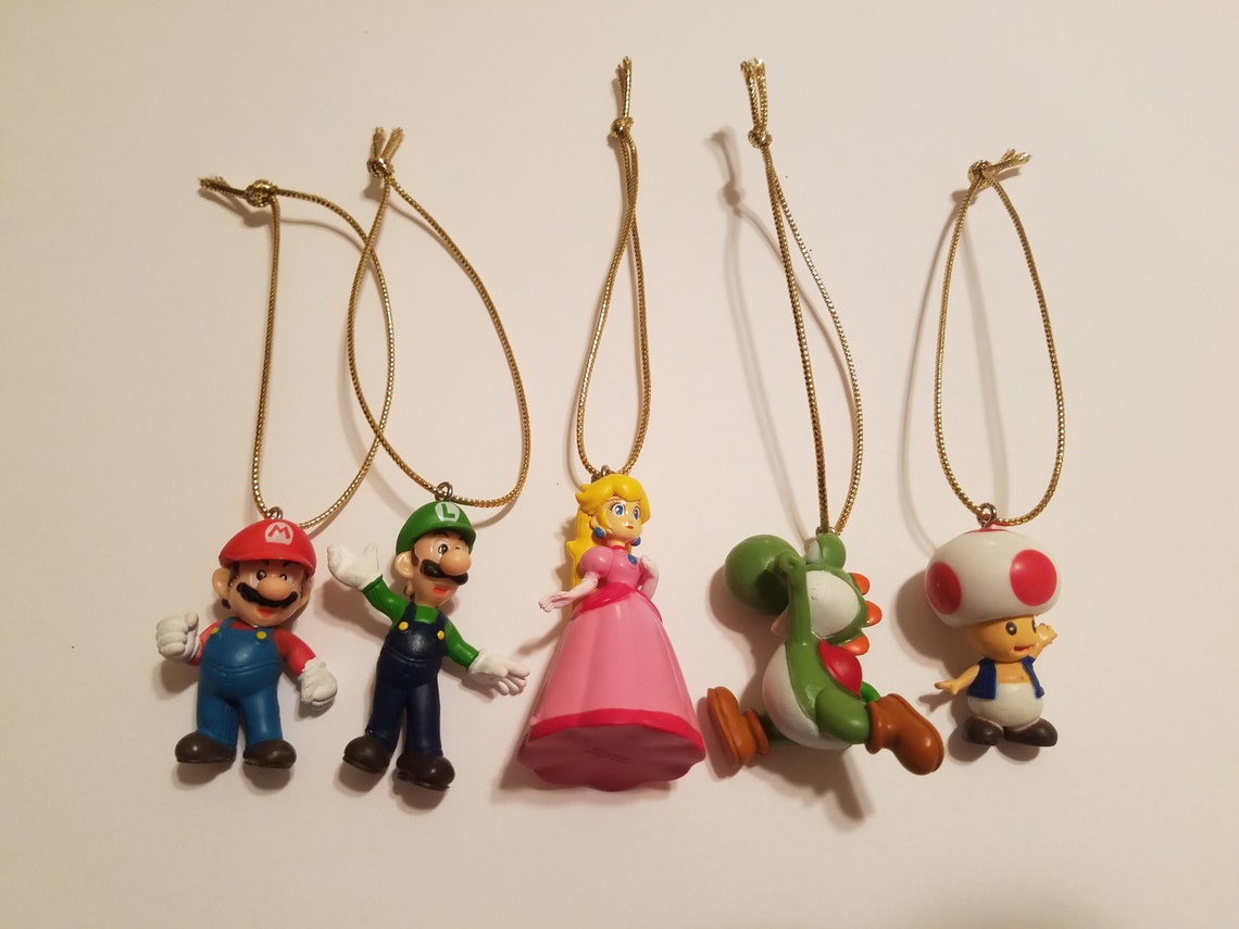 Super Mario Brothers Christmas Ornament Set of 5 with Luigi Etsy