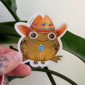 Cowboy Toad Vinyl Wasserfester Aufkleber