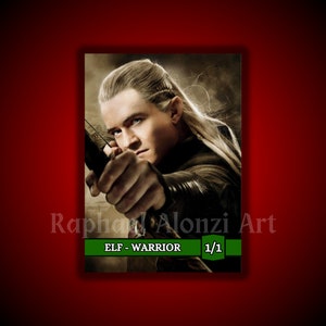 Elf Warrior Custom full art Token for MTG - Magic The Gathering - RAA Tokens