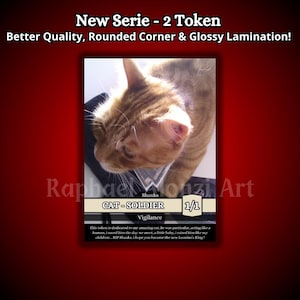 Cat Soldier Full Art Custom Token for MTG - Magic The Gathering - RAA Token