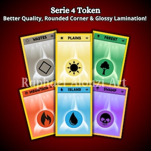 Conjunto completo de fichas personalizadas de Pokémon de energía terrestre básica con arte completo para MTG - Magic The Gathering - Fichas RAA
