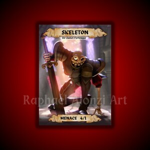 Skeleton Squelette 4/1 Menace Custom Token Full Art for MTG - RAA Token