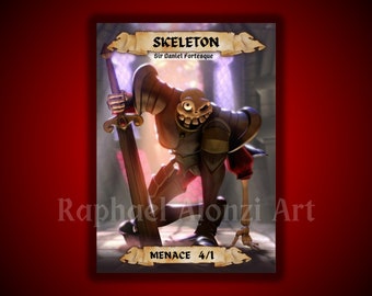 Skelett Skelett 4/1 Menace Custom Token Full Art für MTG - RAA Token