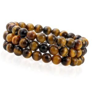Juego de pulseras de ojo de tigre: joyas de cristal que brindan protección y confianza
