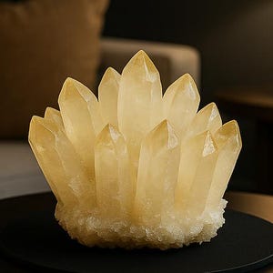 Citrine Yellow Phantom Quartz Cluster – Manifestation & Abundance Crystal – Free Gift Included