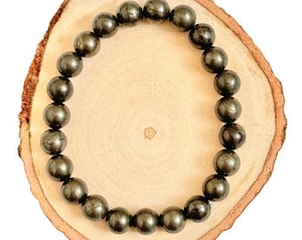 Pyrite Bracelet: Prosperity Crystal Jewelry, Confidence & Protection