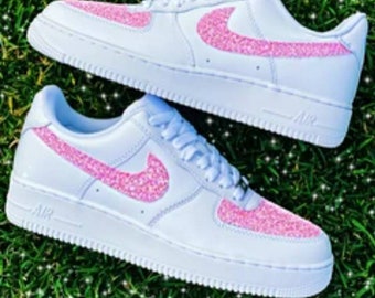 silver glitter air force ones