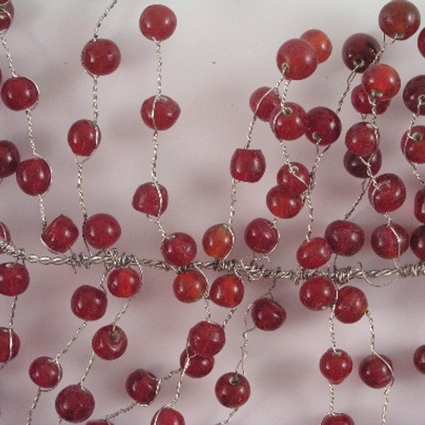 Red Beaded Garland Etsy