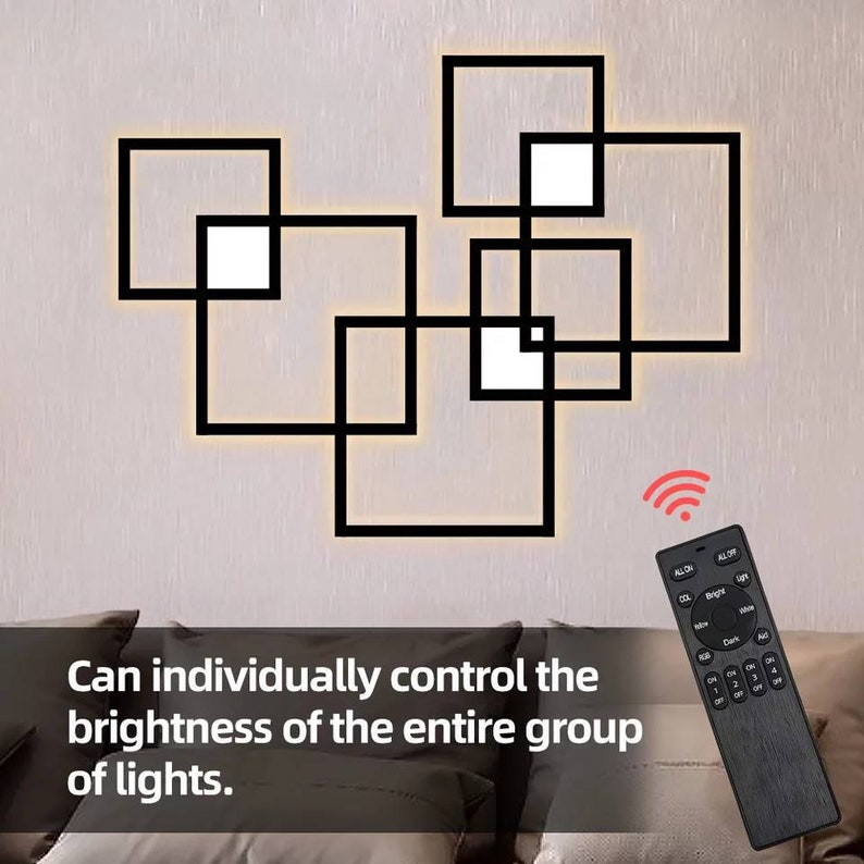 Hartsan Simple Led Wall Light Fixtures Square Sconce Wall Lamp Etsy