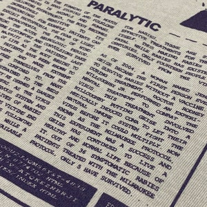 May include: A black and white image of a newspaper article about rabies. The article discusses the history of rabies, the symptoms, and the Milwaukee Protocol, a treatment that has been successful in saving lives. The article is titled "Paralytic".