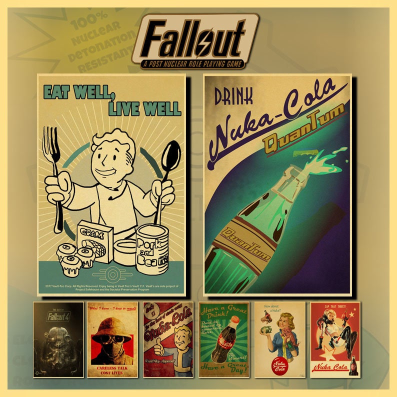 Fallout game poster/ fallout 2 poster/ fallout 3 poster /Home Decor /Wall Decor /Wall Hangings 