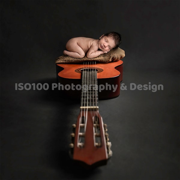 Newborn Photography Guitarist Music Guitar Digital Backdrop