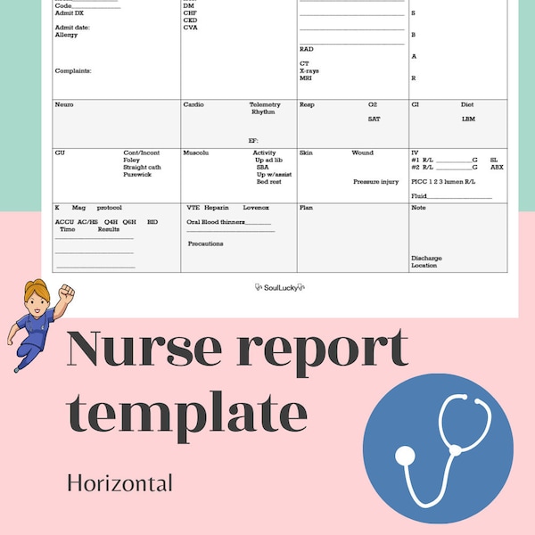 Nurse Handoff Report Template Etsy Nurse Handoff Report Template Etsy