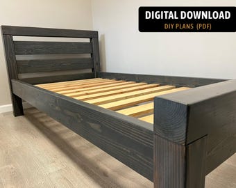 モダンファームハウススタイルのツインベッド｜DIY｜デジタルプラン