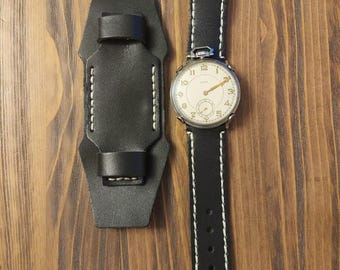 Pocket watch converter with dual purpose leather  watch band