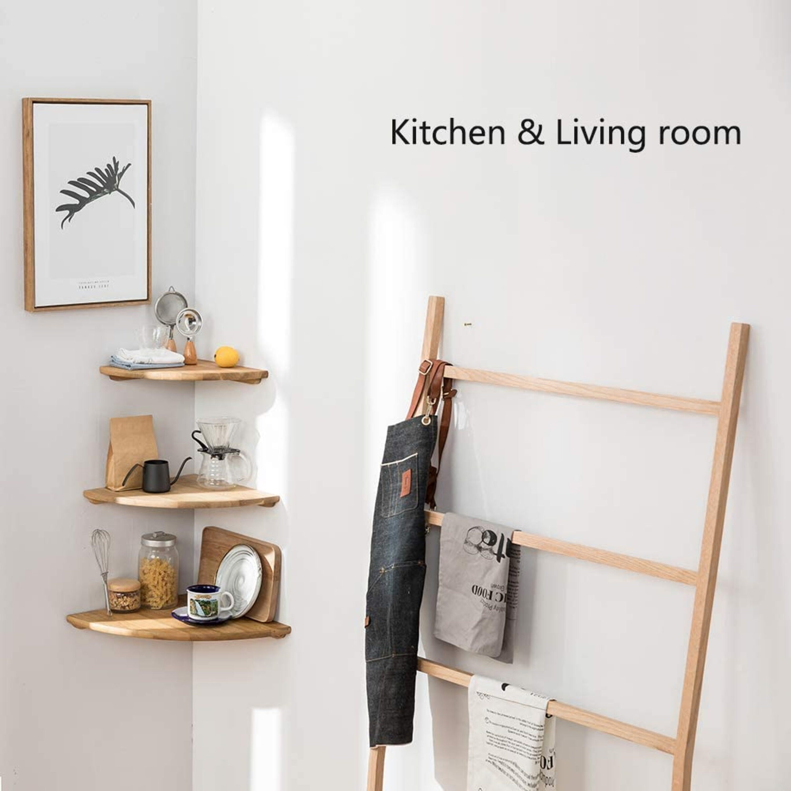 Wood Corner shelf Rustic OAK Floating Wall Shelves Round Wall Etsy