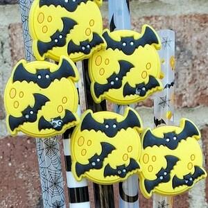 Halloween Bats Across the Moon Straw Charm | Cup Accessories | Gift