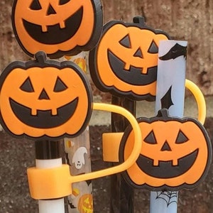 Halloween Jack O Lantern Straw Charm or Topper | Cup Accessories | Gift