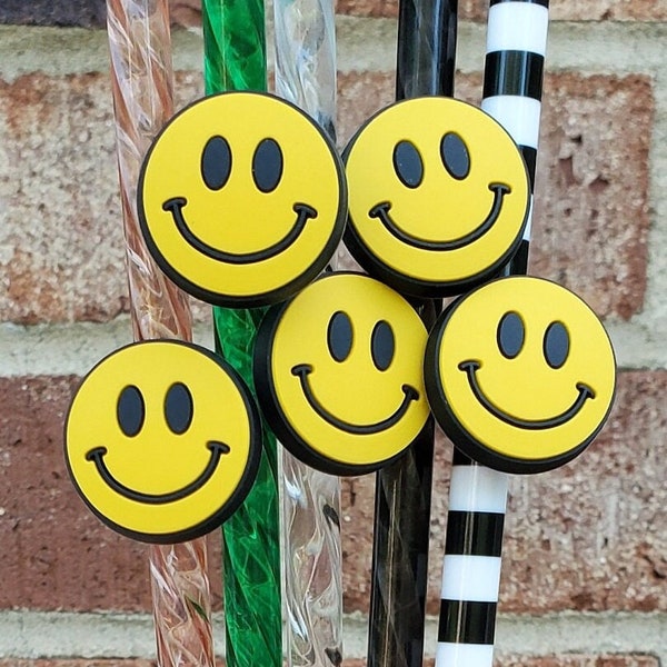 Retro Smile Face Straw Charm | Smiley | Happy | Gift