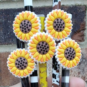 Sunflower Multi Color Straw Charm | Flower Charm | Cup Accessories | Gift