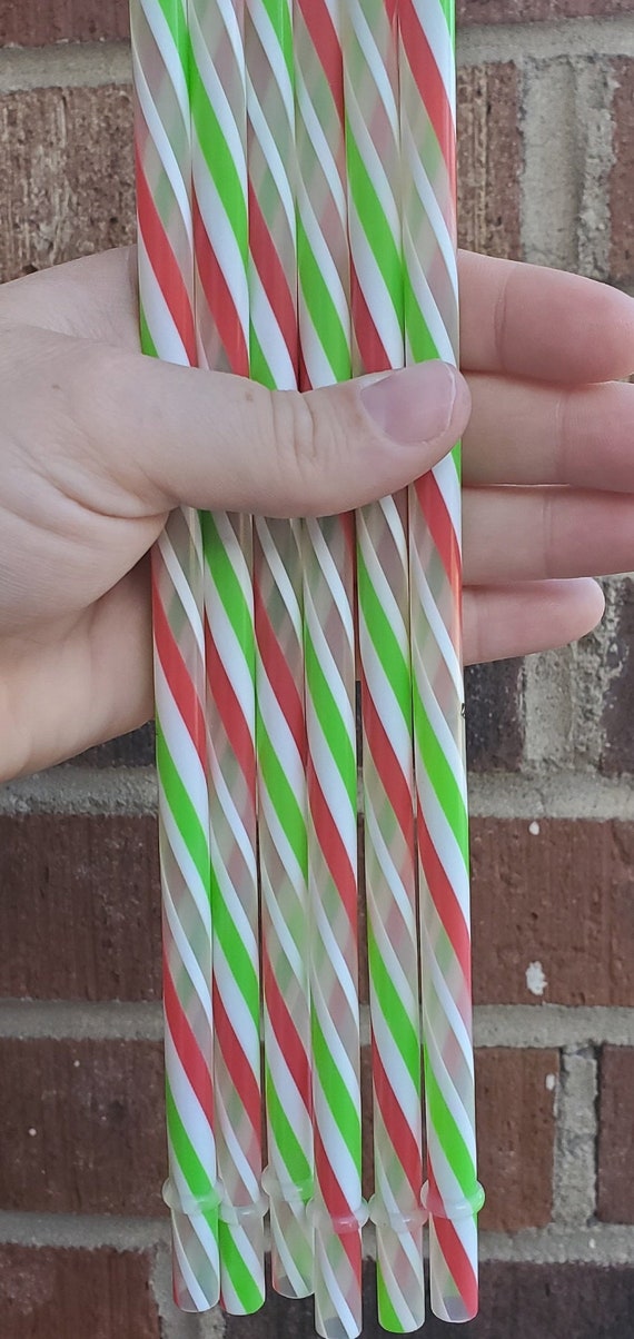 4 Starbucks Reusable Straws Candy Cane Christmas Holiday Stripe