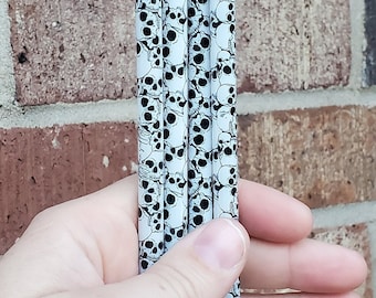 10 Inch Plastic Reusable Straw With Skulls | Halloween Straw | Straw for Cold Cup