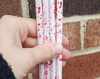 Horror blood spatter halloween reusable 9” straw - individually packag –  Mail it! mailers and more