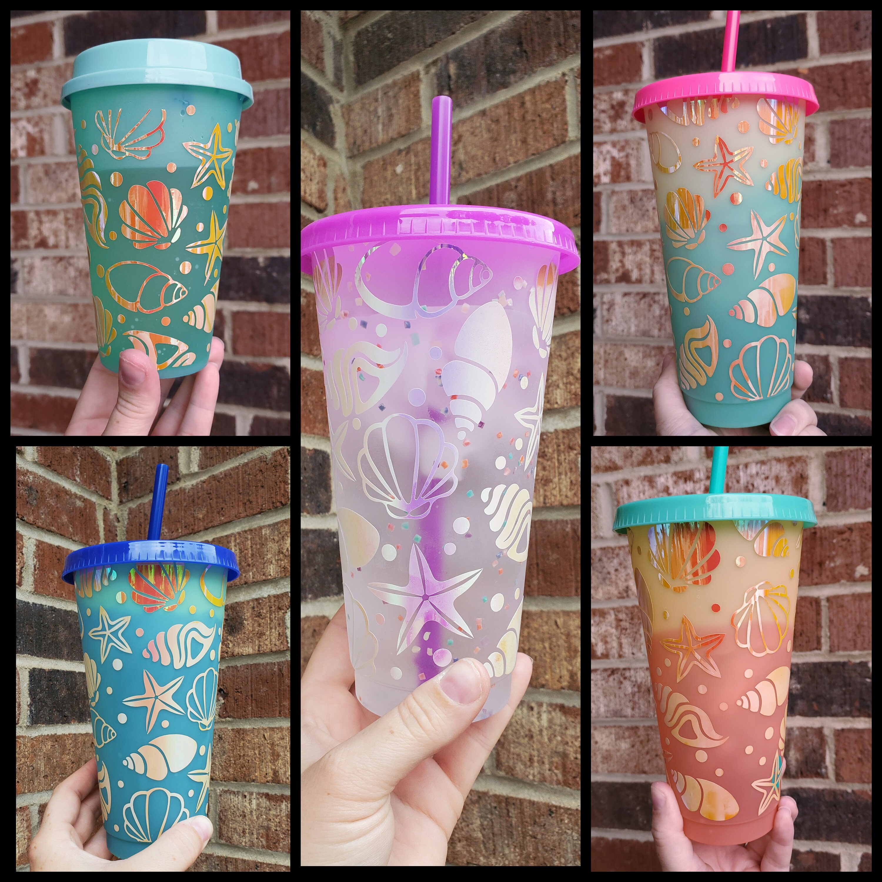 Colour Changing Cold Cup, Mermaid Cup, Starbucks Colour Changing Cup,  Personalised Cold Cup, Cup With Straw, Stocking Filler, Party Favour 