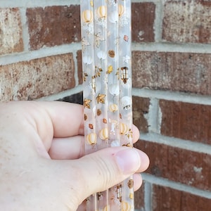 10 inch Plastic Reusable Straw with Fall/ Autumn Leaves and Pumpkins | Fall | Straw | Gift