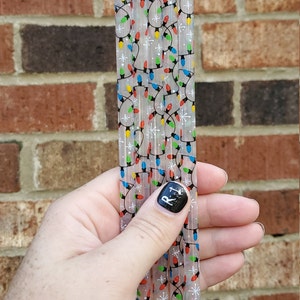 10 inch Plastic Christmas Straw with Christmas Lights