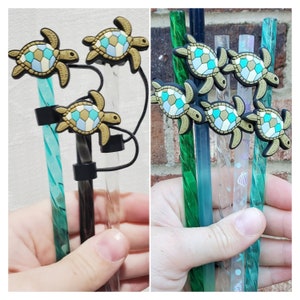 Sea Turtle Straw Charm or Topper | Cup Accessories | Gift