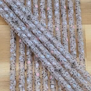 10 inch Coffee Themed Plastic Straw for Cold Cups | Gift | Cup Accessories