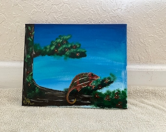 アクリルカメレオンの絵画 - Etsy 日本