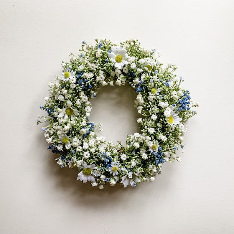 Gypsophila Daisy Wreath for front door, Indoor home decor, Easter Gift, Spring Summer Wreath image 3