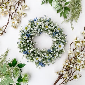 Gypsophila Daisy Wreath for front door, Indoor home decor, Easter Gift, Spring Summer Wreath