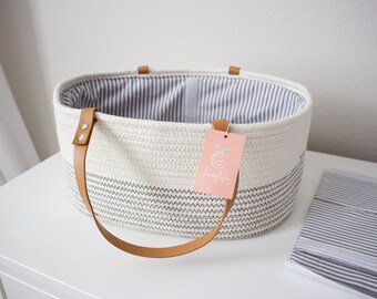 leather diaper caddy