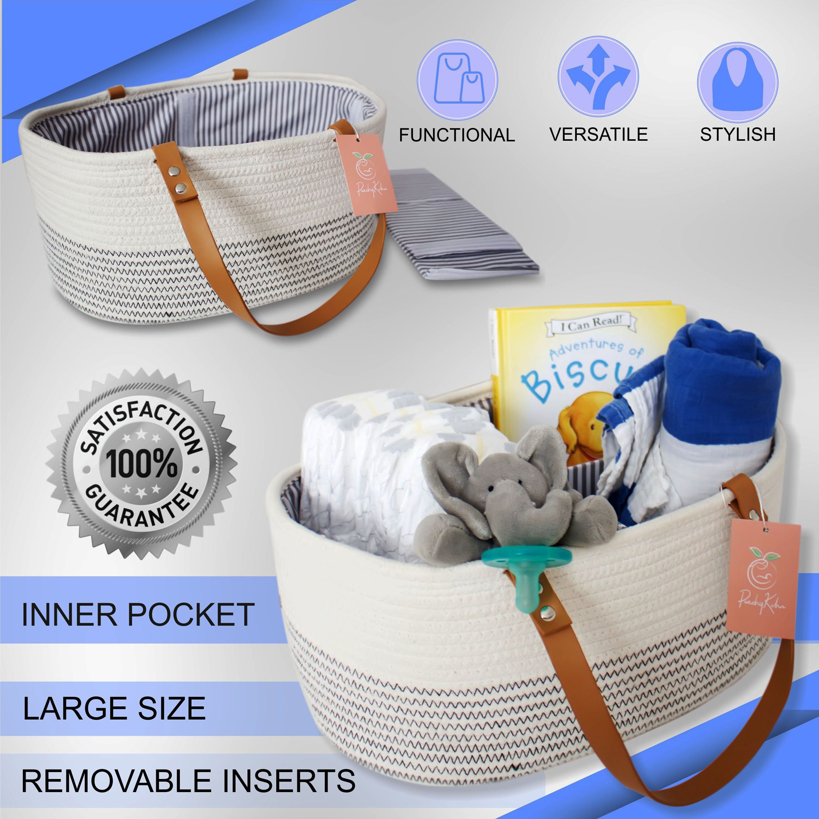 Diaper Caddy Organizer Boho Gender Neutral Nursery Diaper Etsy