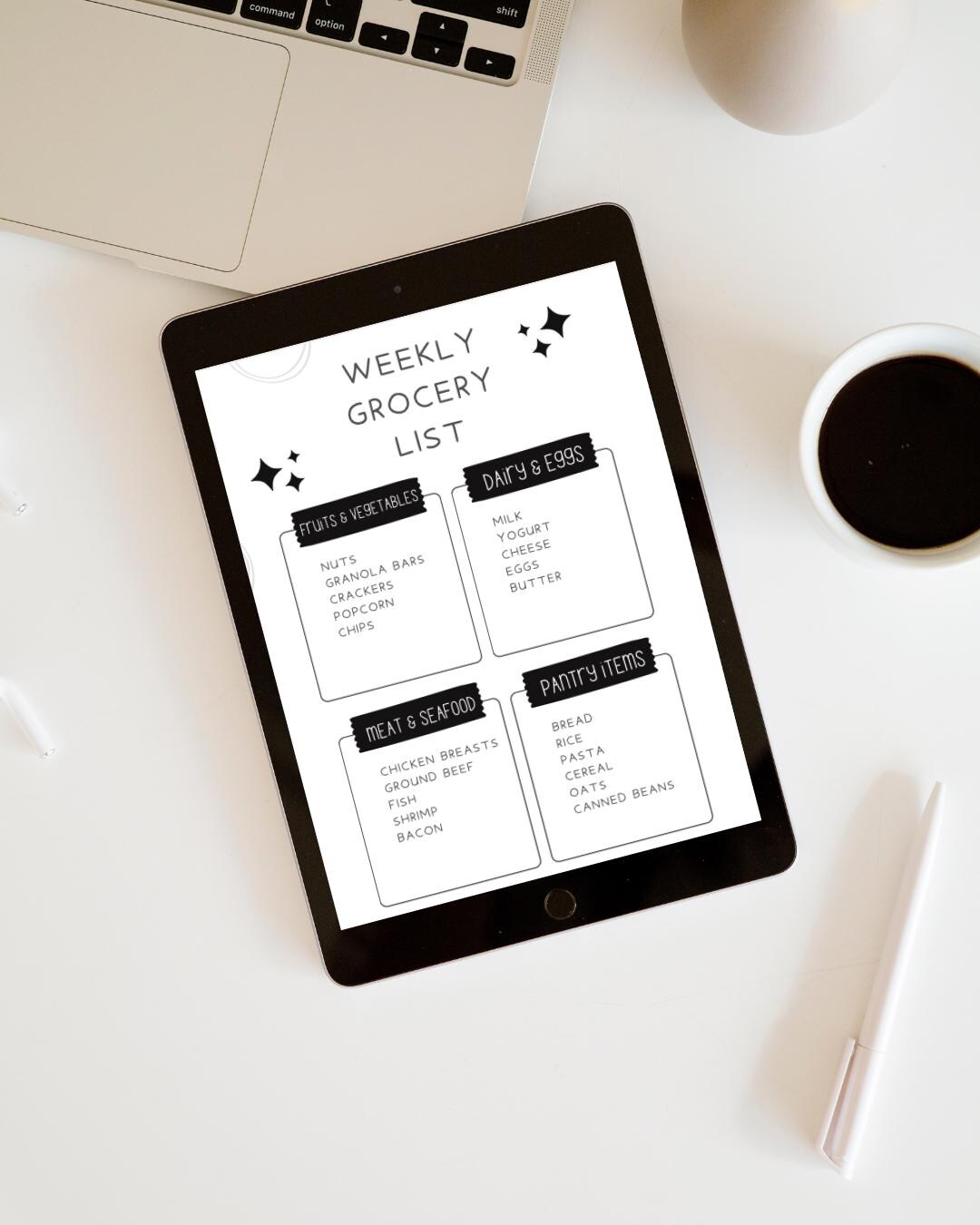 Printable Grocery List – Minimalist Shopping List Template ...