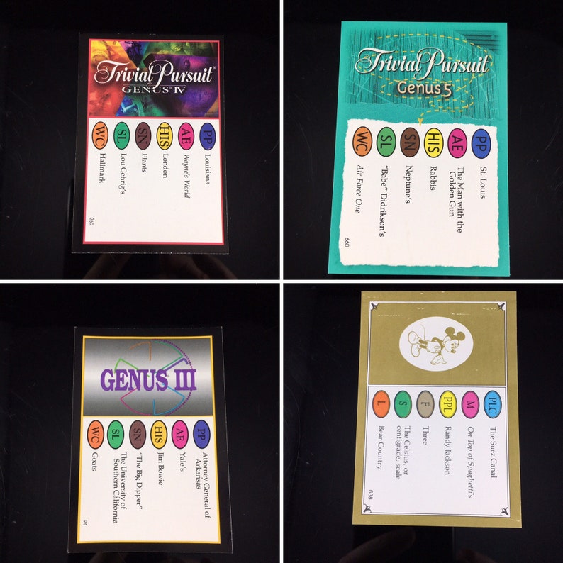 1000 Trivial Pursuit Cards You Pick 10 Different 100 Trivia Etsy