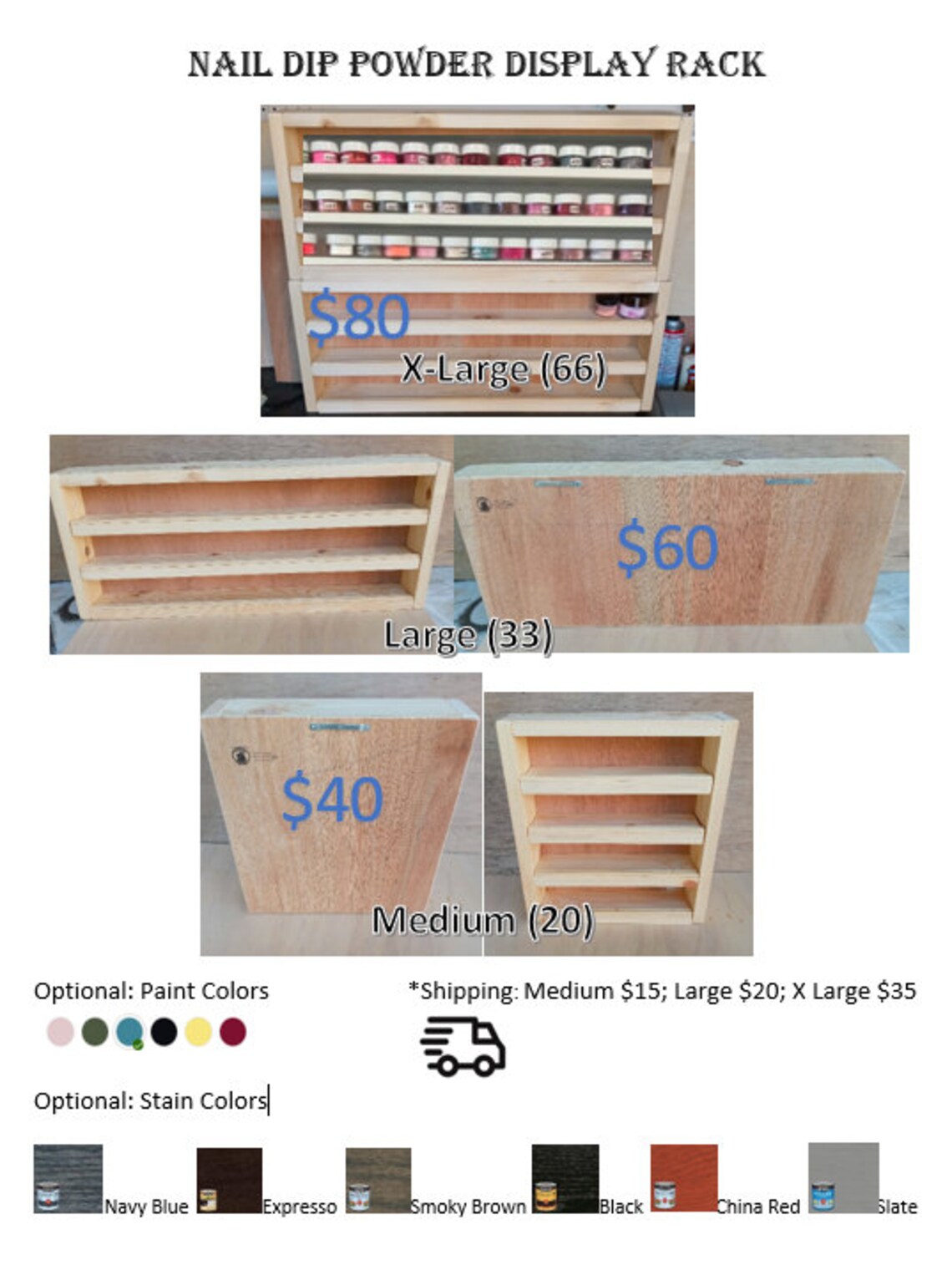 Nail Dip Powder Display Rack Etsy