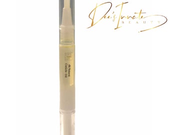 May include: A clear plastic tube with a white applicator tip containing a yellow liquid. The tube is labeled "All Natural Cuticle Oil".