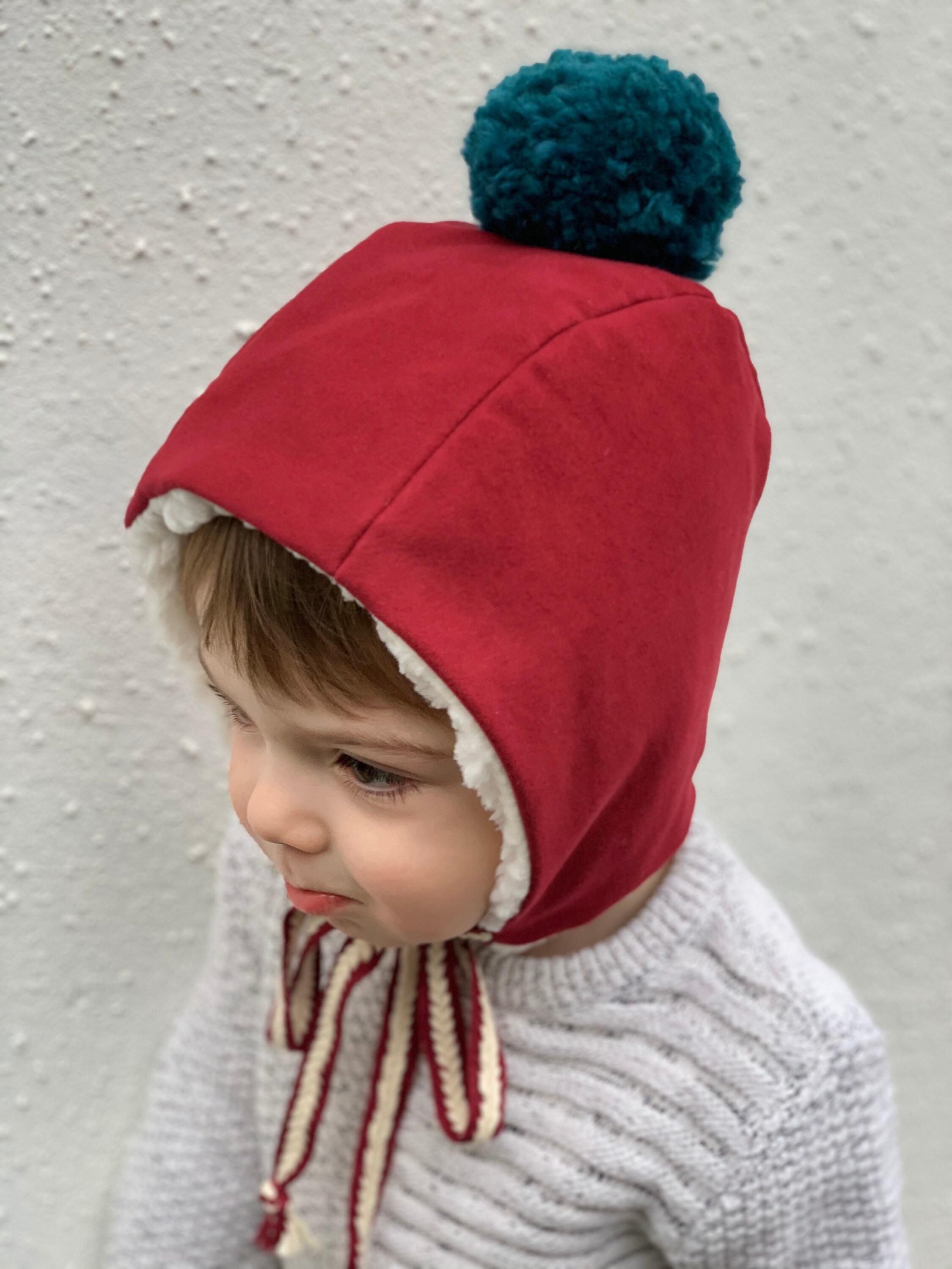 Maroon winter with removable Pom Pom Etsy